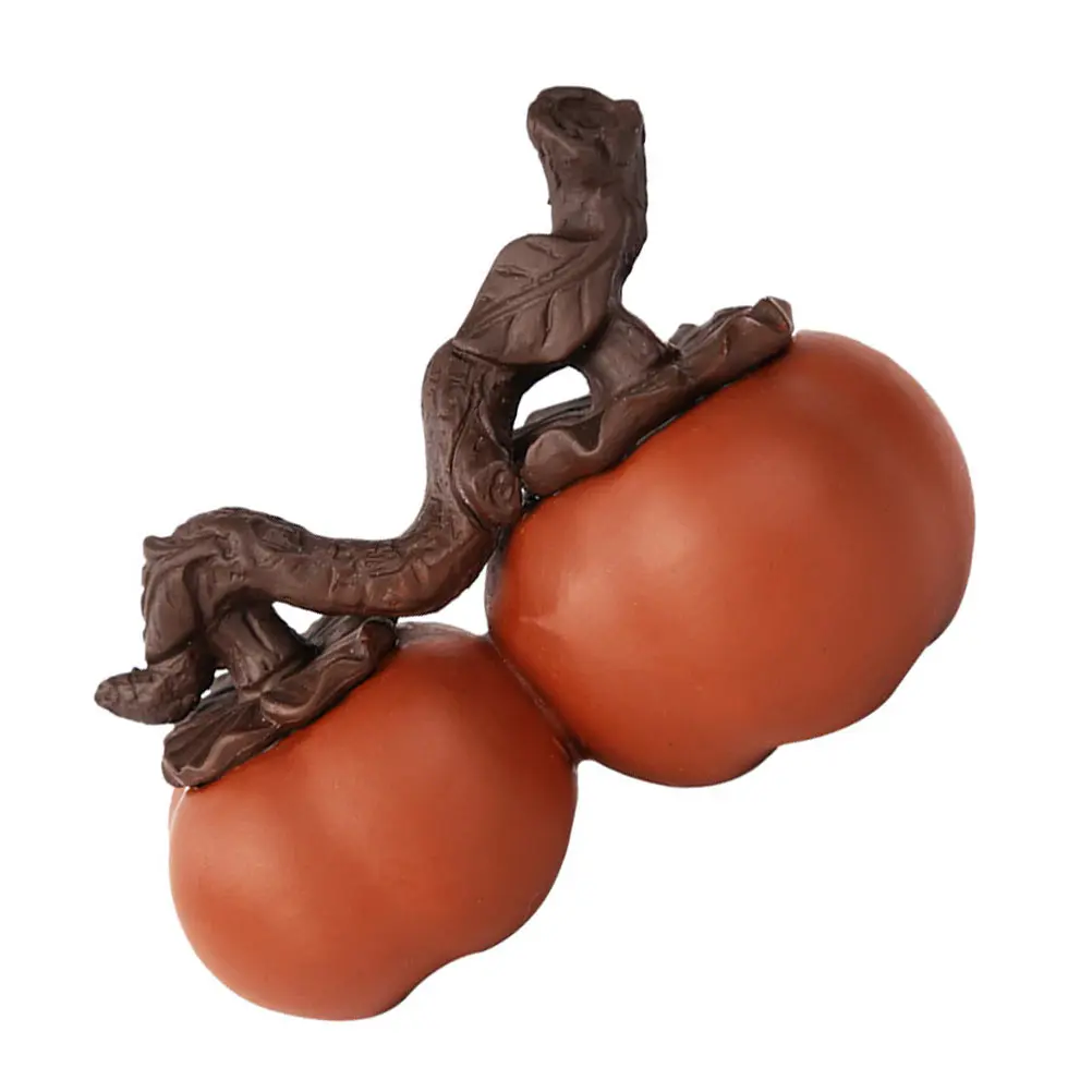 

Delicate Persimmon Decoration Tea Pet Ornament Fine Polish Process Desktop Adornment Orange Tea Pet Desktop Decor