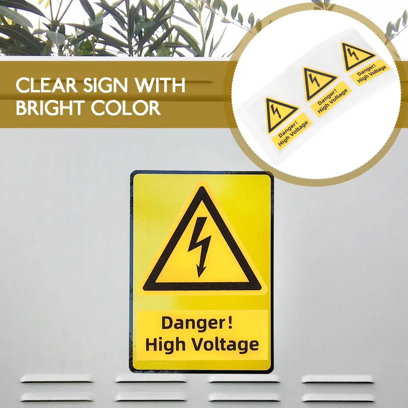 5 Pcs Equipment Safety High Voltage Warning Label Stickers Caution Car Electrical Labels