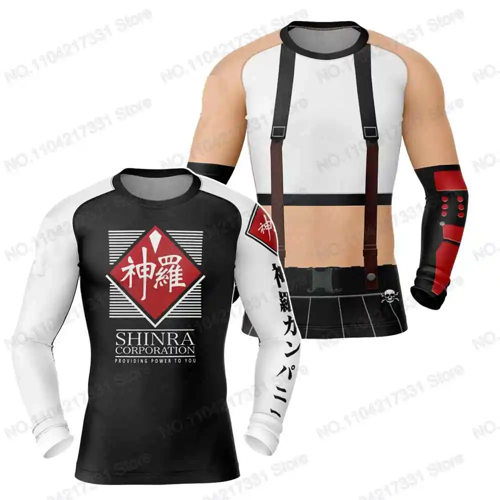 Popular Final Fantasy Anime Surfing Jersey Beach Swimwear Diving Gym Long Sleeves Trousers MMA BJJ Men Jiu Jitsu Fitness Sets