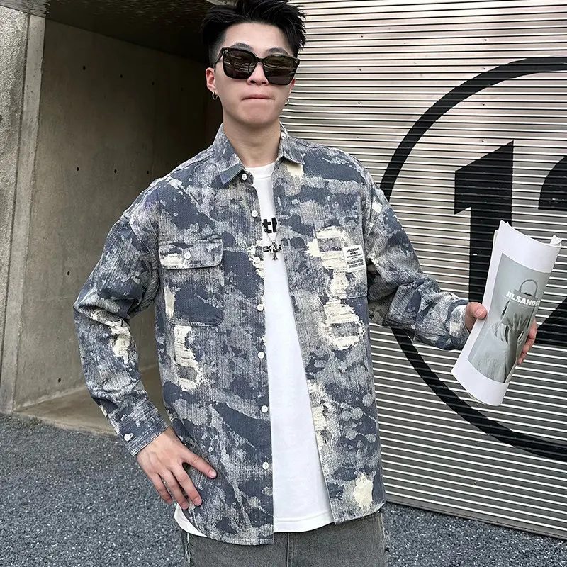 

Waed Pure Cotton Long Sve Спецодежда Jaet American Sle Весенне-Осенняя модная молодежная универсальная мужская верхняя одежда