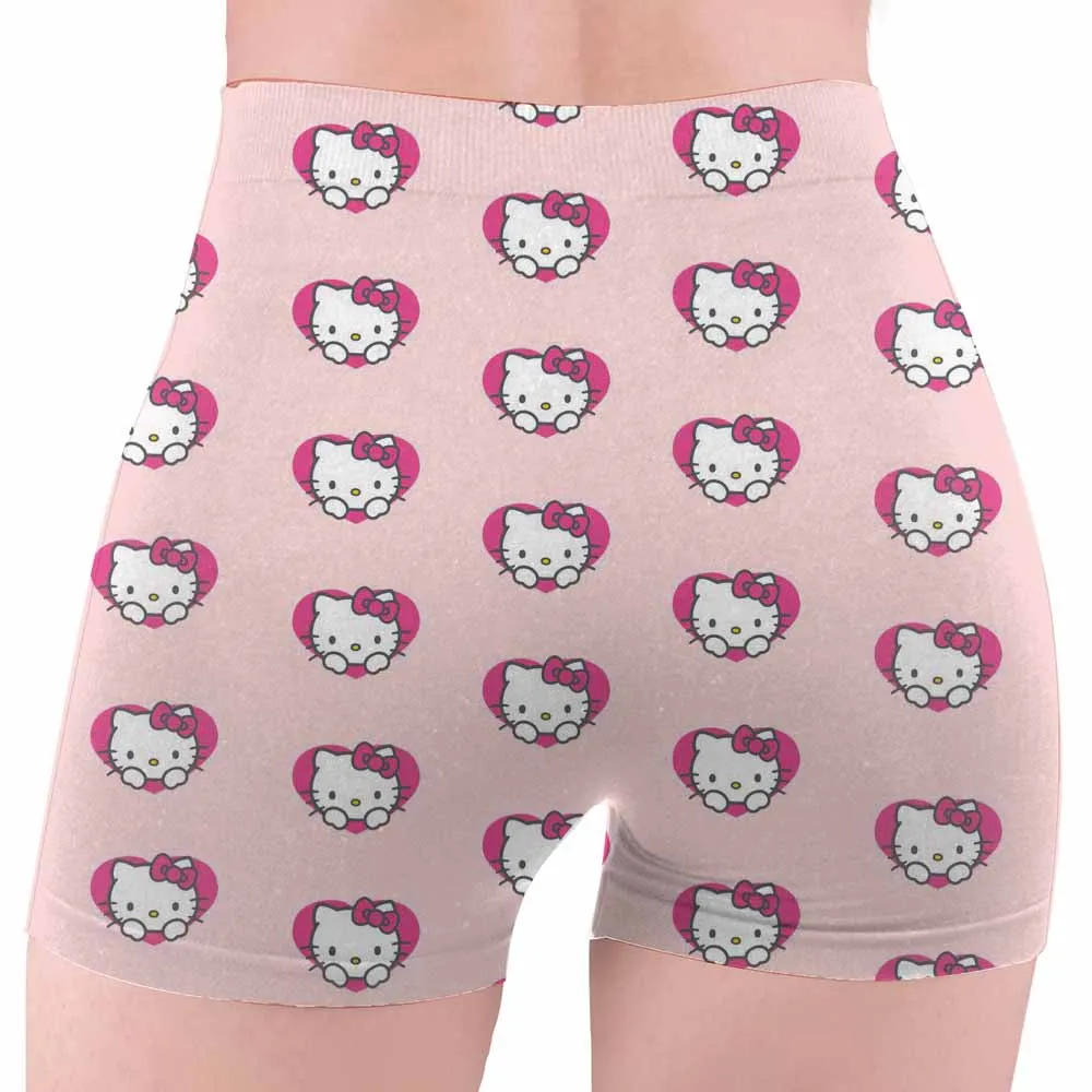 Yoga Shorts Hello Kitty print Tie Dye Push Up For Women High Waist quick-dry Fitness Workout Running Summer Cycling Sports Gym S