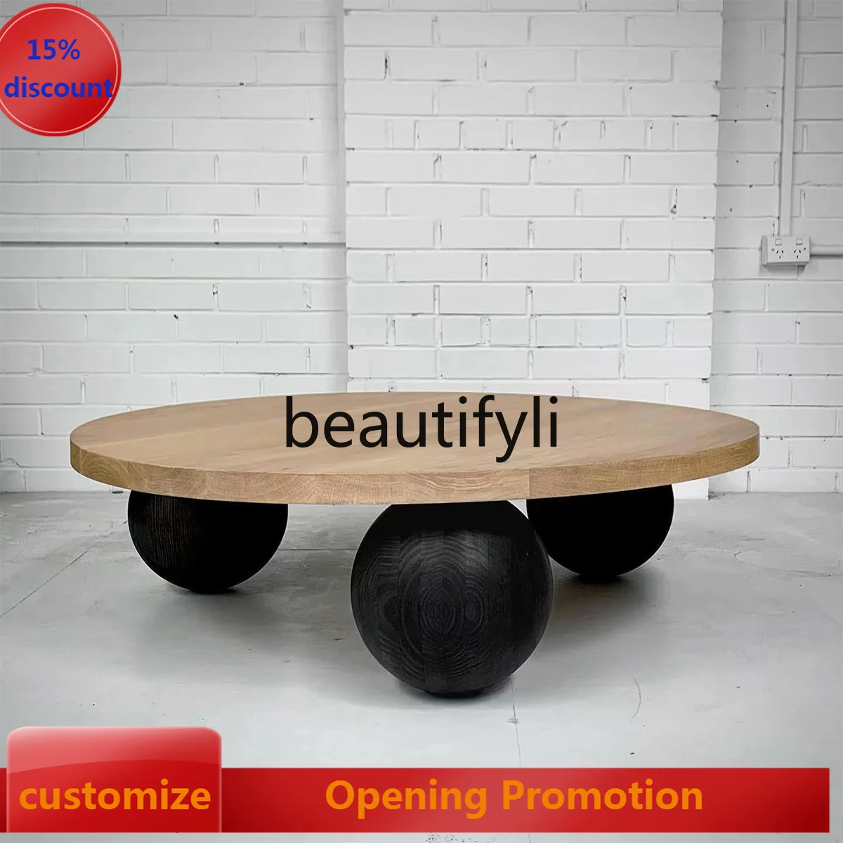 

Solid wood rotunda spherical special-shaped new coffee table G1218