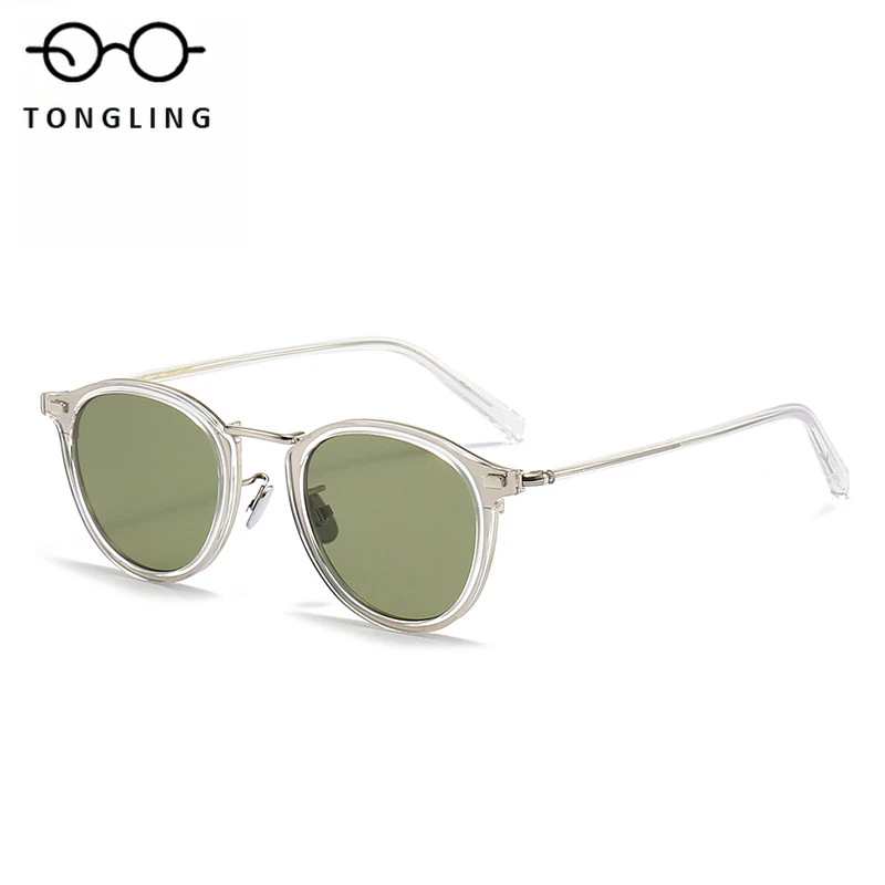 2025 Handmade in Limited Batches Ultra Light Pure Titanium Acetate Sunglasses with Retro Round Frame Perfect for Sun Protection