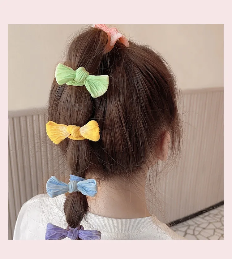 20 Stück Stirnband mit Schleife für Mädchen zum Haarbinden ohne das Haar zu beschädigen, Haarband, Gummiband, hohe Elastizität, OPP-Beutel – Detail 6