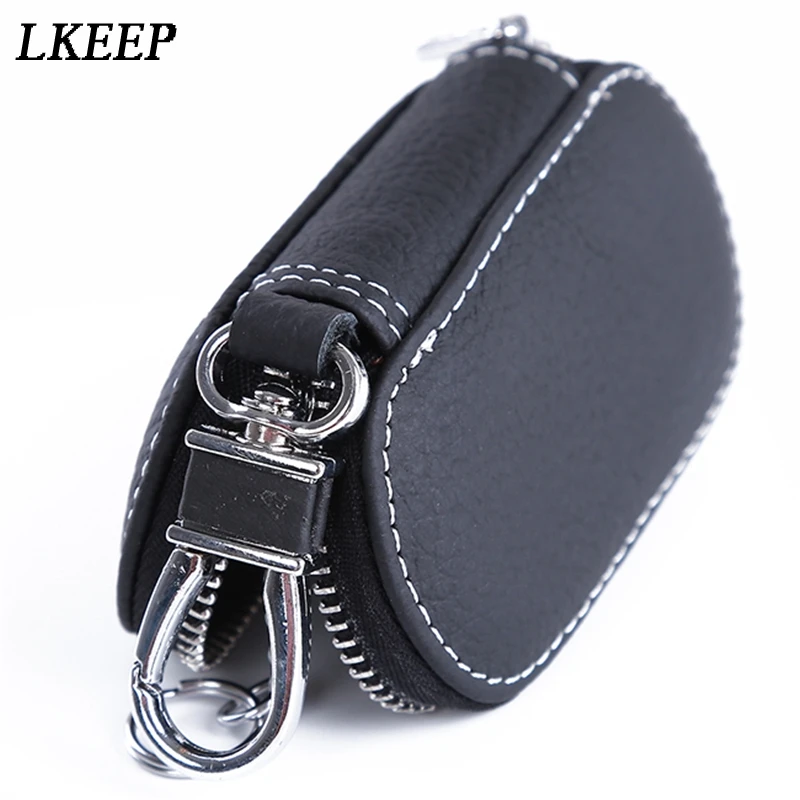 Unisex PU Leather Key Case For Car Key Wallets Men Key Holder Housekeeper Keys Organizer Keychain Covers Zipper Key Case Bag