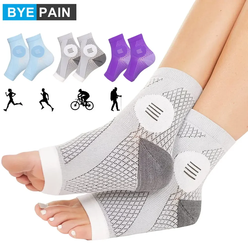 1Pair Neuropathy Socks - Peripheral Neuritis Compression Diabetic Toeless Foot Sleeves for Nerve Damage Pain in Feet, Ankle Gout