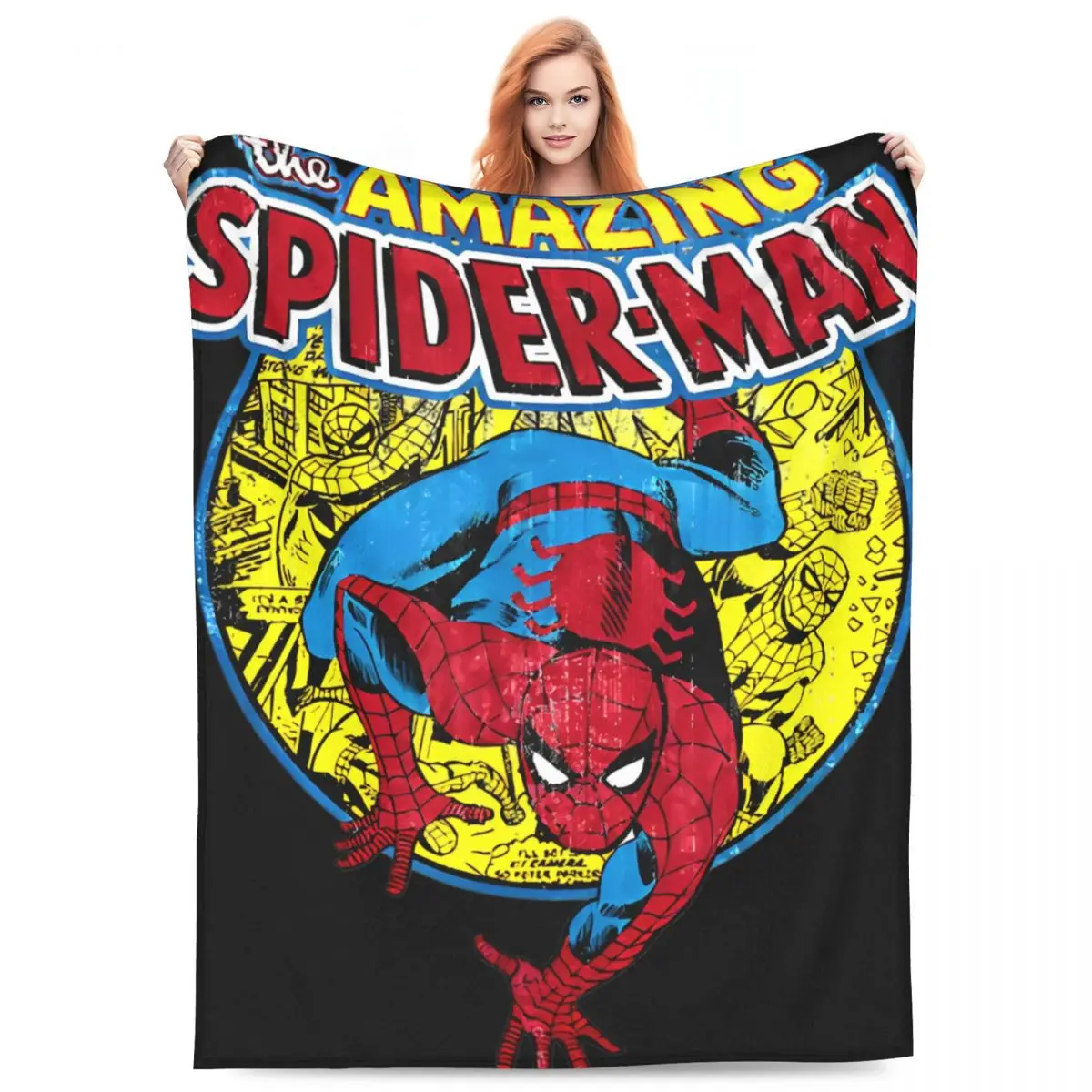 Super Warm Blanket Airplane Travel Amazing Spider-man Throw Blanket Flannel Bedspread For Couch Chair Sofa Bed Cover