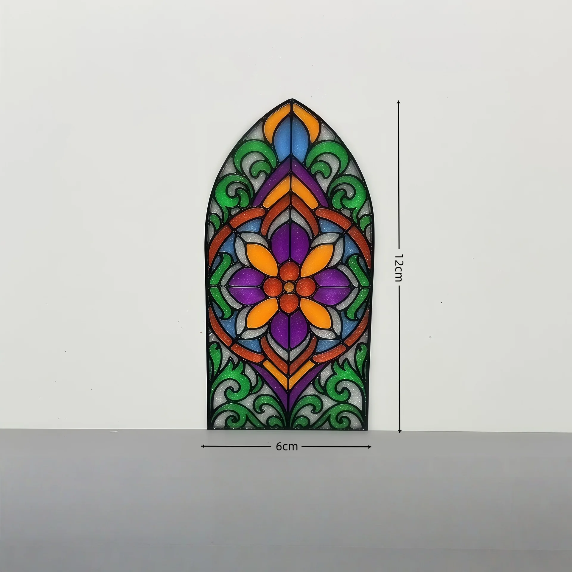 1:24/1:25 Miniature Dollhouse Gothic Stained Window, Church Style Stained Window , Dollhouse Scene Decor Ornament