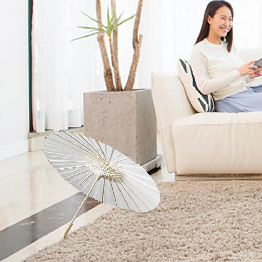 

Blank Oil Paper Umbrella DIY Wooden Frame Graffiti Art Craft Activity Set for Painting with Watercolor Acrylic Finger