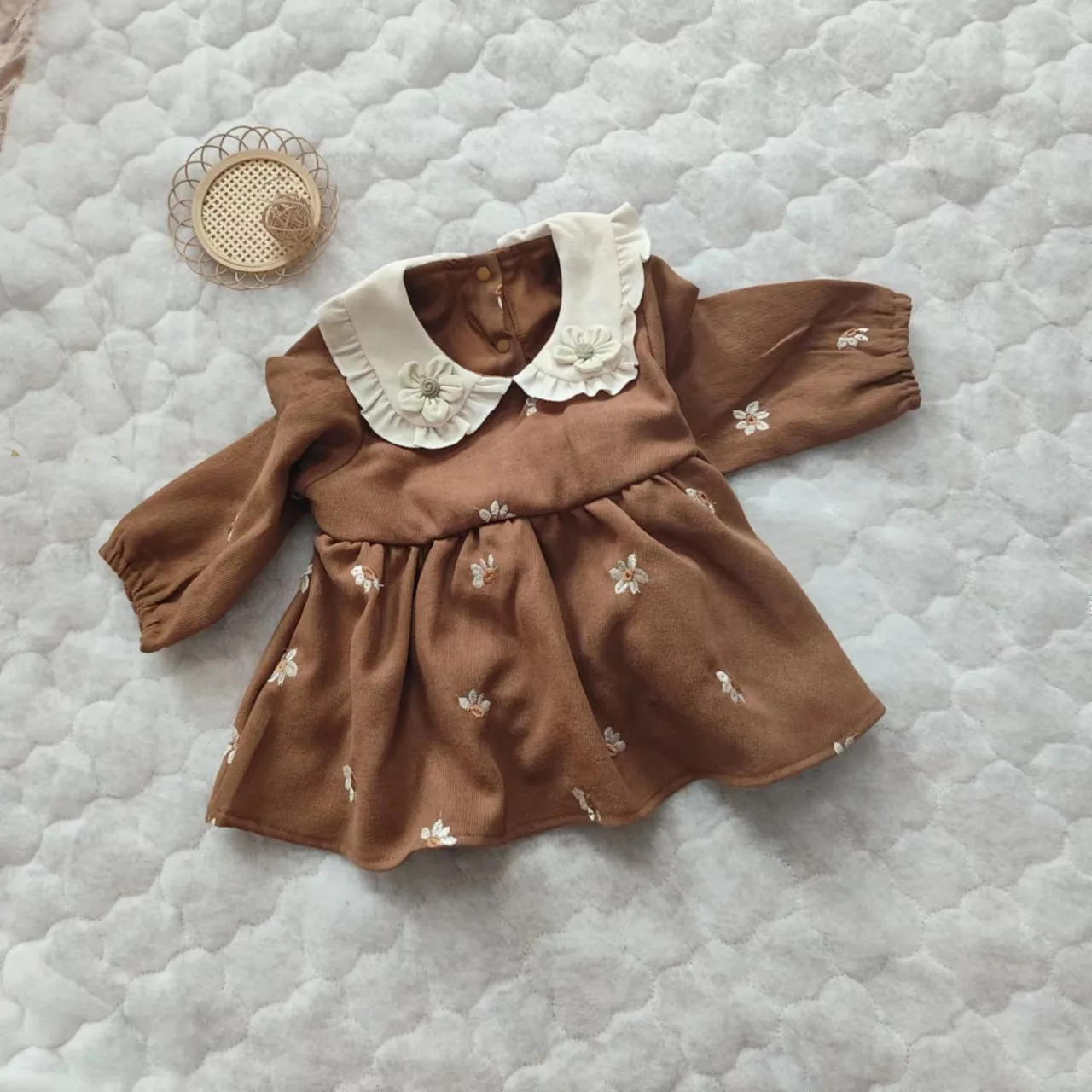 Children Clothing Set Autumn&Spring New Kids Doll Collar Jumpsuit for Newborn Baby Princess Long Sleeved Dress for Toddler Girls