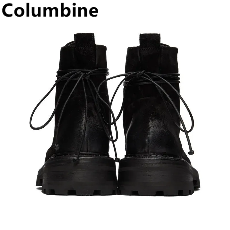 

Fashion Leather Men Lace Up Boots Ankle Men Boots Design New Style Med Heel Men Boots