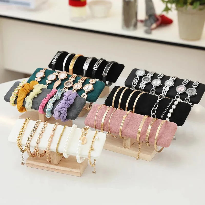 New Bracelet Stand T-Shaped PU Leather Velvet Display Bracelet Holder Display Porte Bracelet SSZSJ02