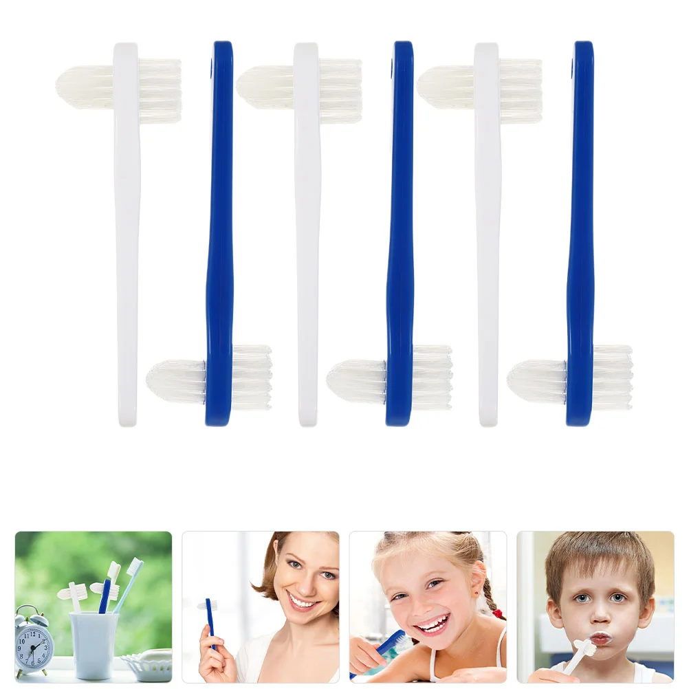 

Denture Brush Cleaner Double Headed False Toothbrush Teeth Tool Portable Cleaning Travel