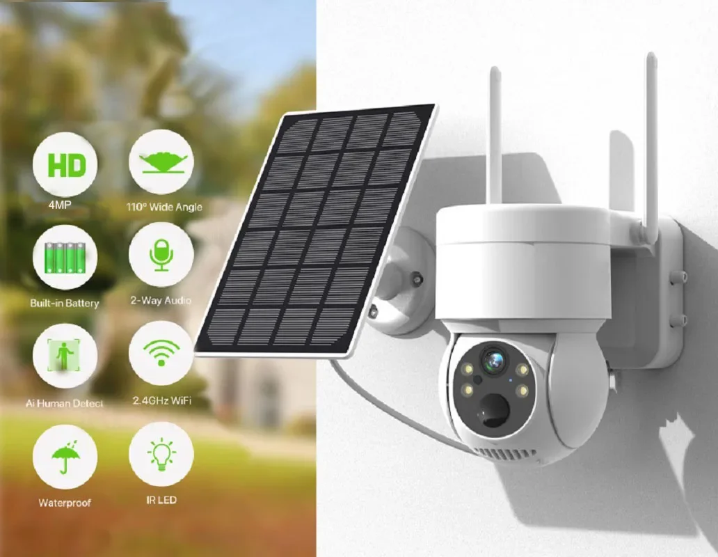 Uzoom 8Ch CCTV نظام الأمن اللاسلكي NVR 4MP واي فاي كاميرات الطاقة الشمسية كشف الحركة اتجاهين الصوت الأشعة تحت الحمراء للرؤية الليلية XMeye #3