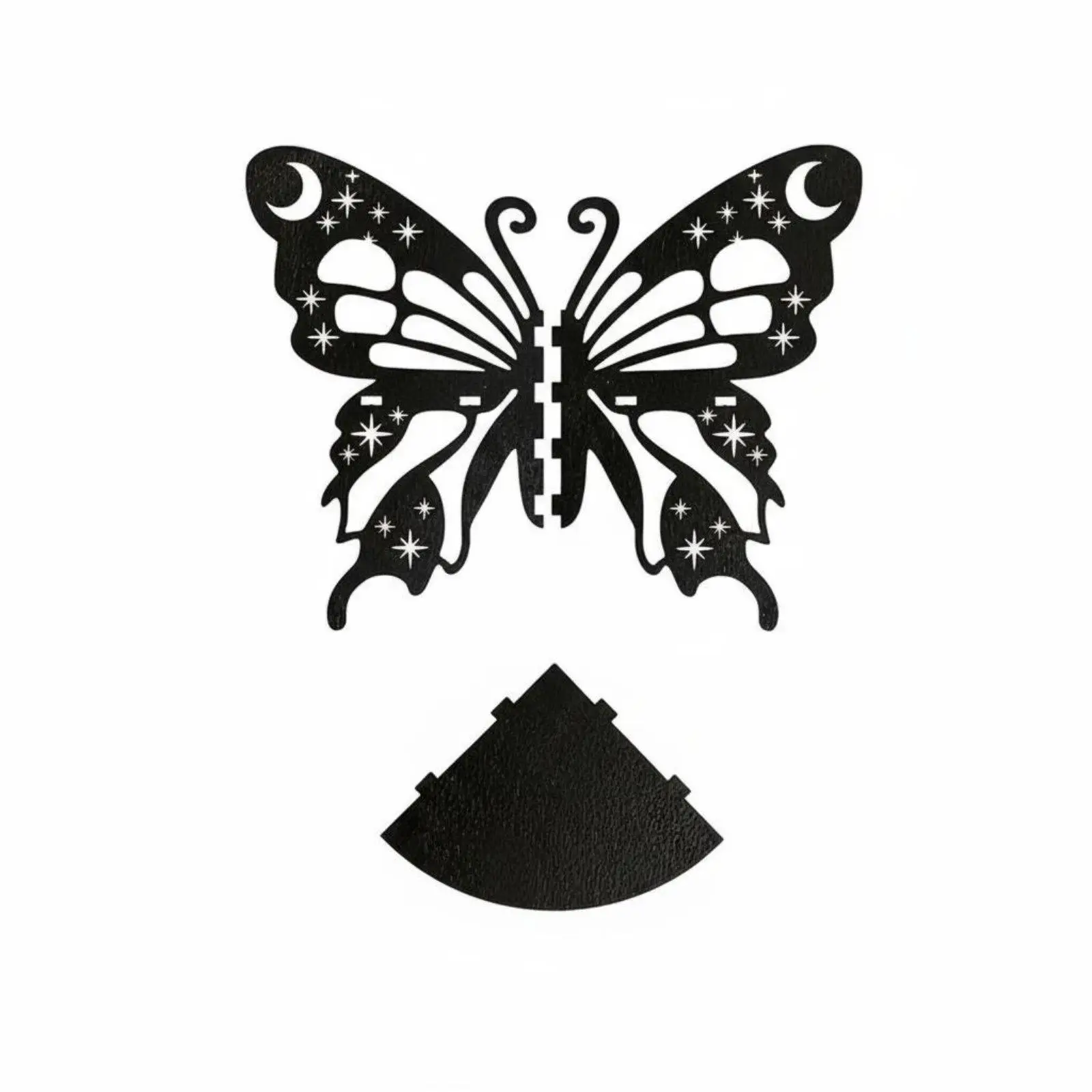 Solid Wood Butterfly Wall Mounted Shelf with Star Moon Hollow Design for Room Decor Corner Display for Living Room