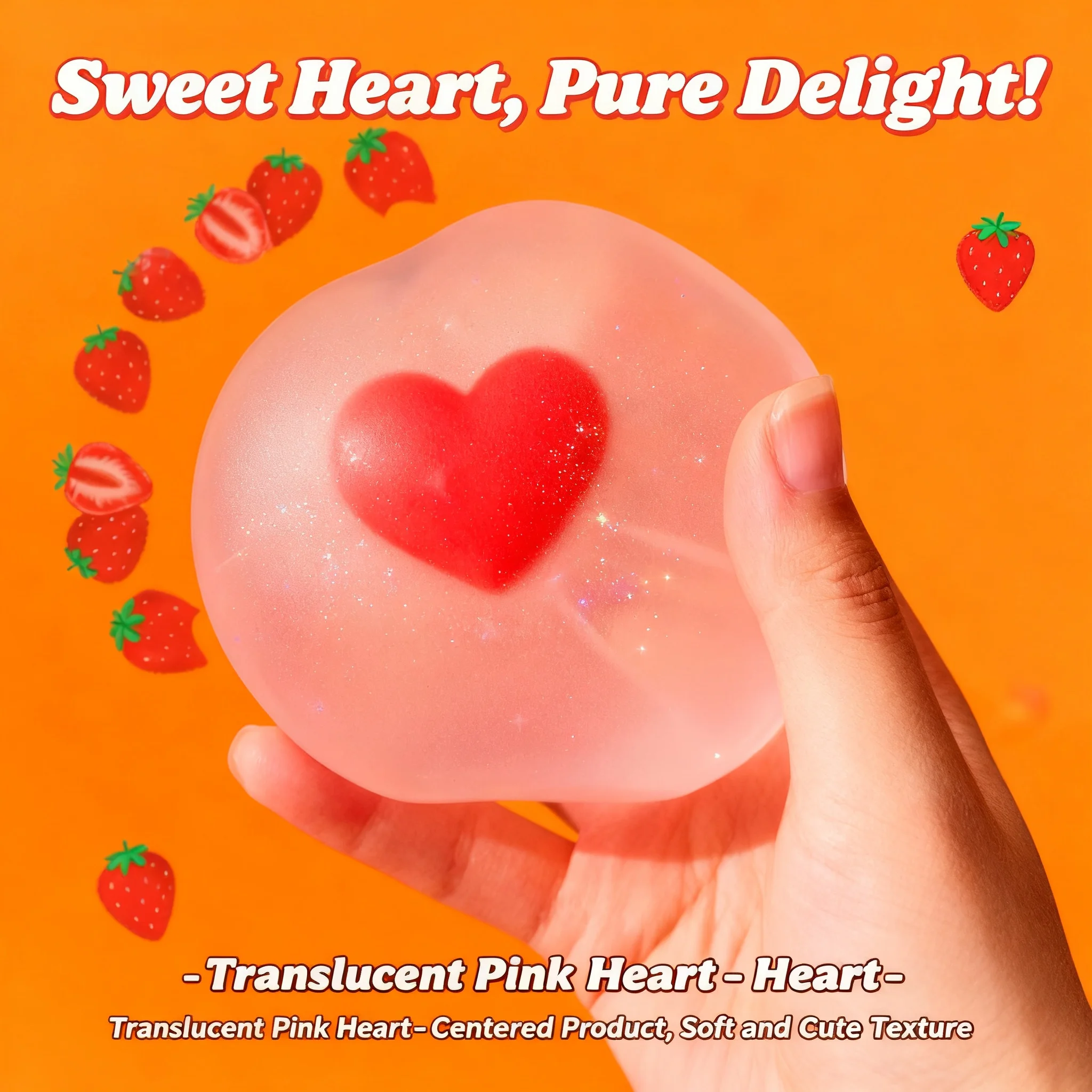 

Slow Rebound Strawberry Mochi Squeeze Toys Relieve Stress Vent Anger Relief Toy for Friends