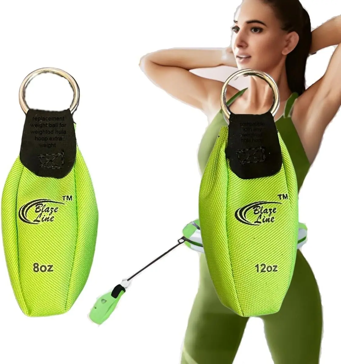 Регулируемая сумка для веса Blaze Line Hoola Fitness Hoop, сумка на 8 и 12 унций, упаковка из 2 предметов для похудения, фитнеса, тренировок и тренировок