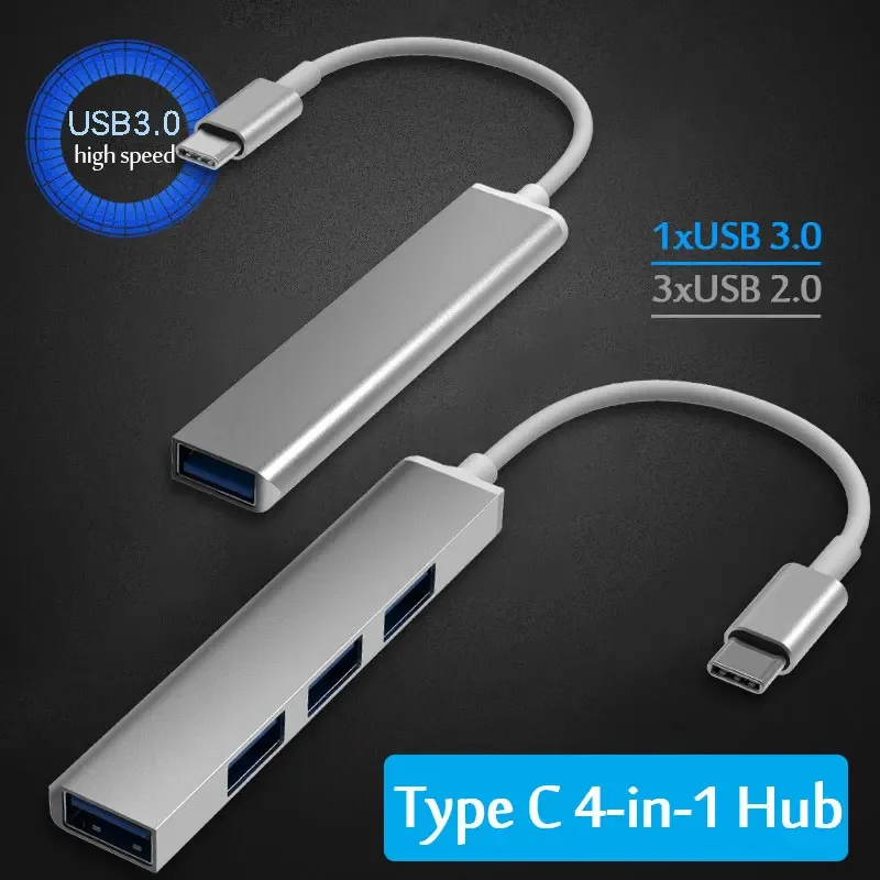 Hub USB Multiportas, Hub Tipo C 3.1 Leve, Adaptador OTG Plug and Play para Notebook, Celular e Dispositivos Digitais
