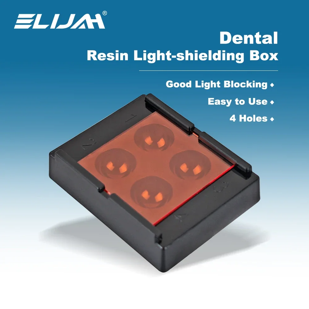 ELIJAH 1Pcs Dental Shade Light Box Mix Hood Protector Veneer Storage Denture Teeth Patch Shading Box Dental Material Storage