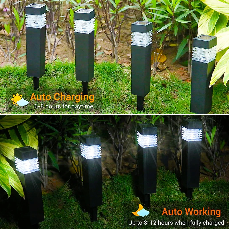 1/2/4pcs Solar Light Outdoor LED Garden Pathway Lamp Decor Waterproof Lawn Lights For Patio Yard Walkway