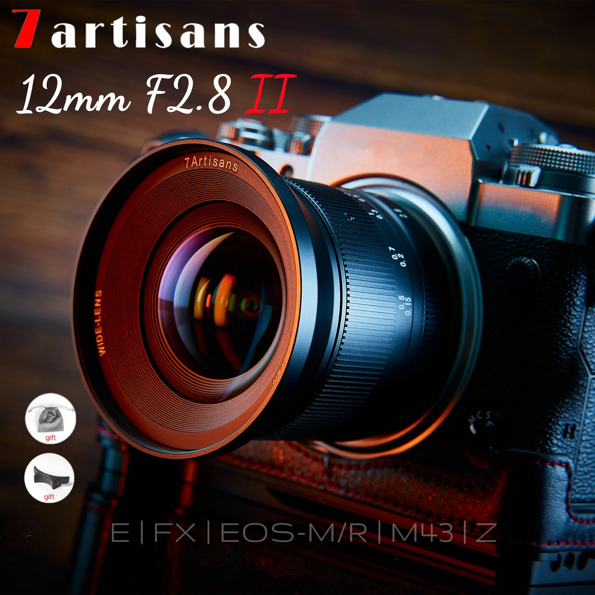 Ультраширокоугольный объектив 7artisans 12 мм F2.8II MF для Sony E Fuji XF Canon EOS-M/R Olympus/Panasonic Micro M4/3 Nikon Z