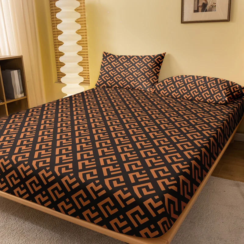 1 Piece of Louis Patterned Frosted Bedsheet, Bedroom Printed Bedspread, Bedding (Excluding Pillowcases)