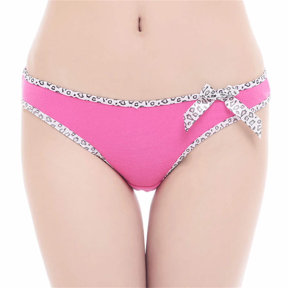 Women Cotton Underwear Sexy G String Thongs Pure Color Briefs Comfortable Underpants Panties 5 pcs/Lot