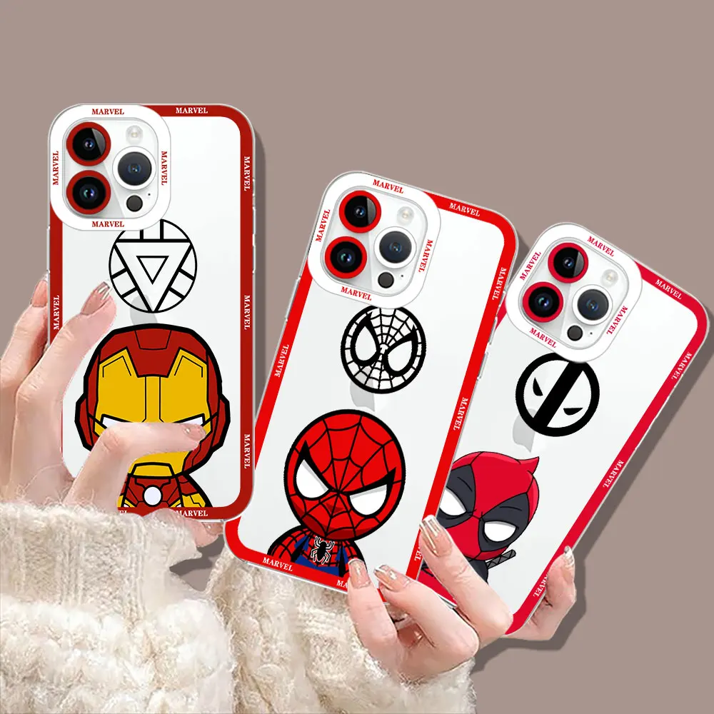 SpiderMan Iron Man Deadpool Cute Cover For VIVO Y76 Y53S Y51 Y51A Y50 Y35 Y33T Y33S Y31 Y30 Y27 Y22S Y21 Y21A Y21S Y21T Y20 Case