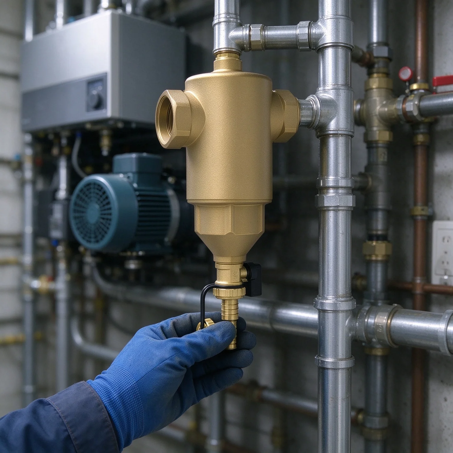 Magnetic Debris Wall-Hung Boiler Filter Air-Source For Heat Pump Filter Valve Manual Handle Sludge Discharge Drain Valve Water