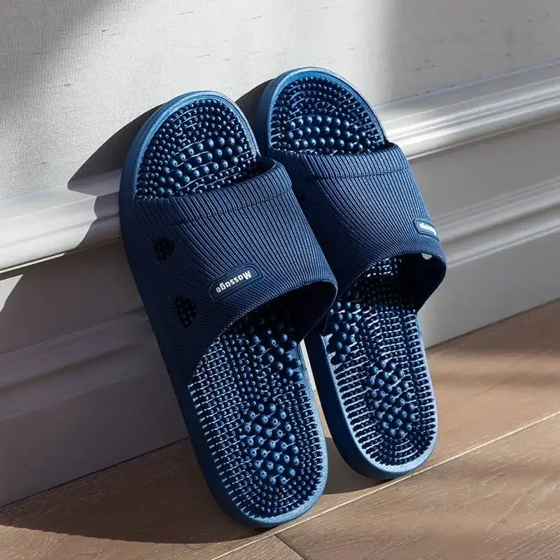 Solid Colour Men's Slippers Bathroom Anti-slip PVC Sandals Women Simple Indoor Soft Bottom Simple Casual Health Shoes