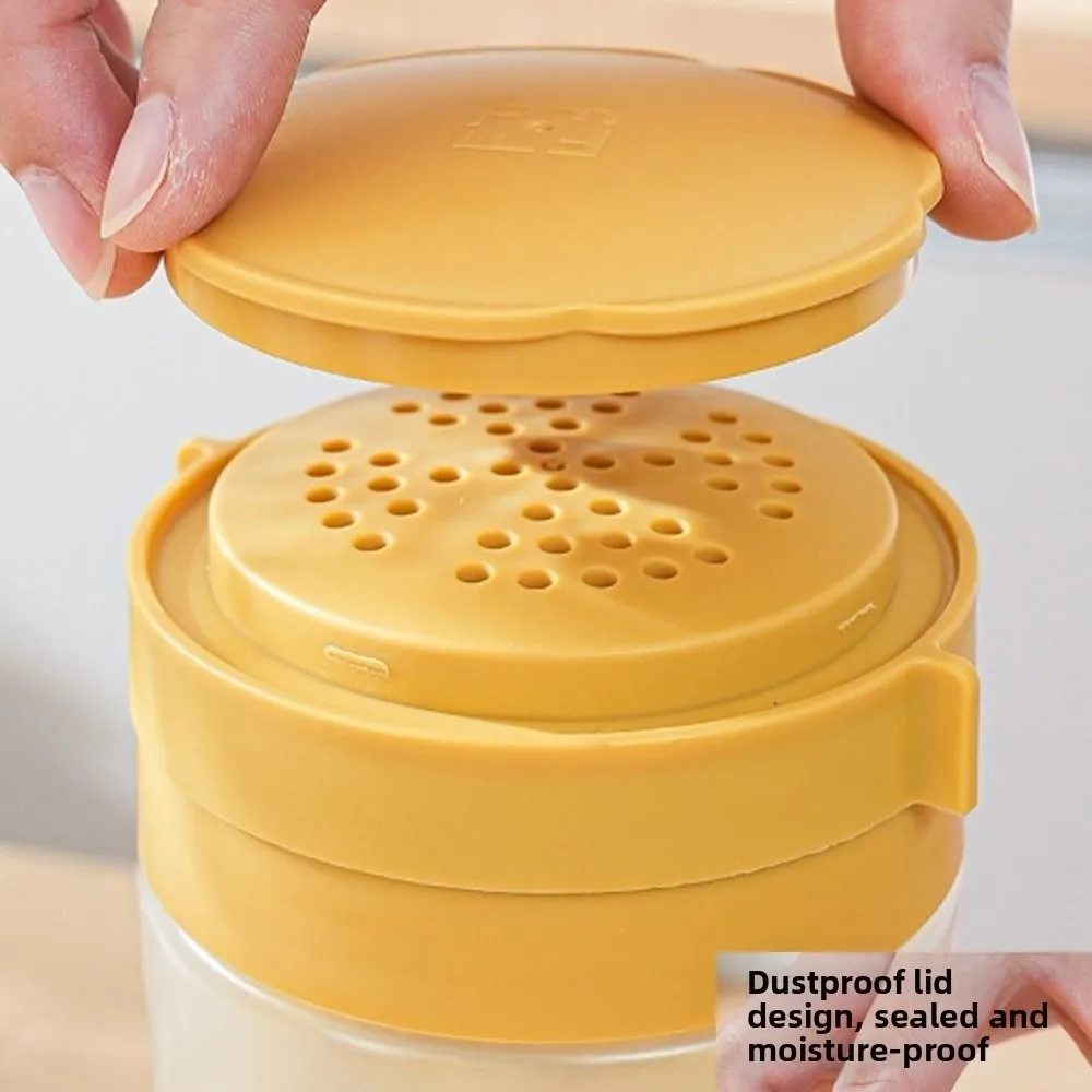Plastic Flour Shaker Detachable Perforated Shaker Lid Seasoning Shaker Rotary Mixing Chamber Baking Supplies