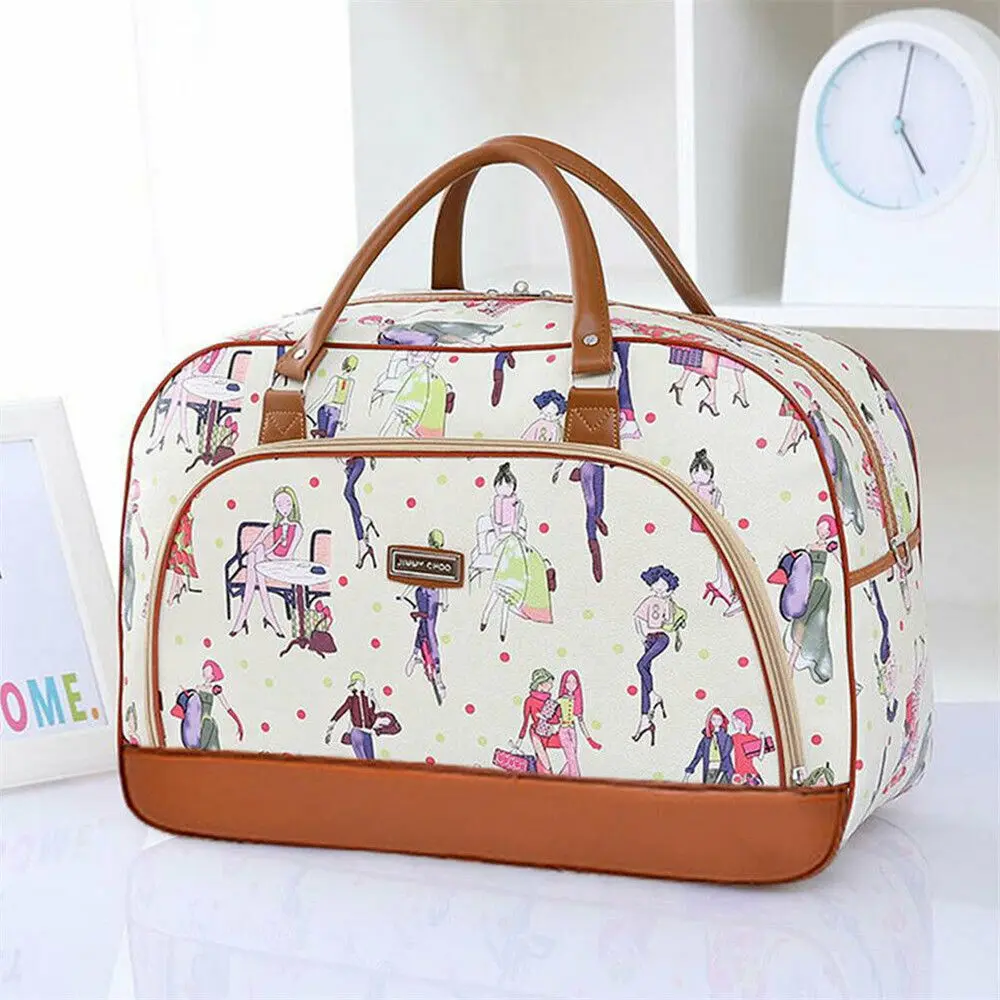 Lady Large Travel Zip Bag Overnight Weekend Women Holdall Hand PU Leather Luggage Handbag