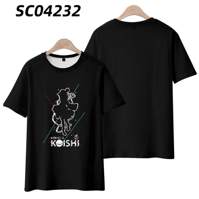 TouHou Project Komeiji Koishi Camiseta con estampado 3D, moda de verano, cuello redondo, manga corta, juego Popular, ropa de calle de Anime, talla grande