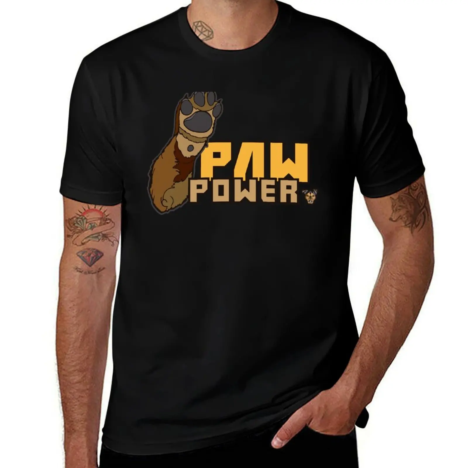 

Футболка Paw Power, забавные футболки, мужская футболка, дизайнерская футболка