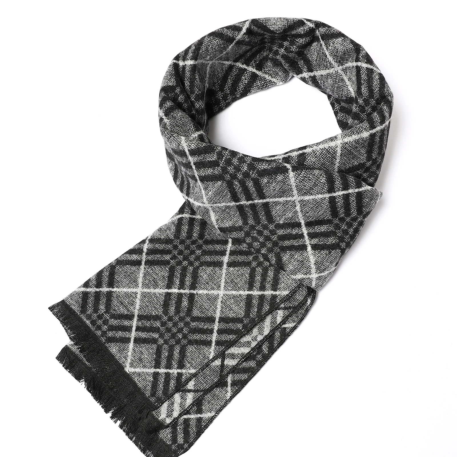 Sciarpa calda spessa in Cashmere invernale moda Plaid 180 x33cm sciarpe Classic Pashmina avvolge scialli autunno asciugamano da spiaggia da uomo d'affari