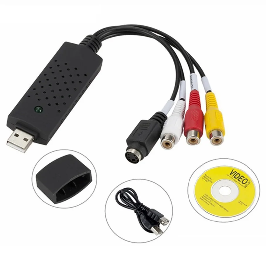 USB Audio Video Capture Card Adapter with USB cable USB 2.0 to RCA Video Capture Converter For TV DVD VHS Capture Device