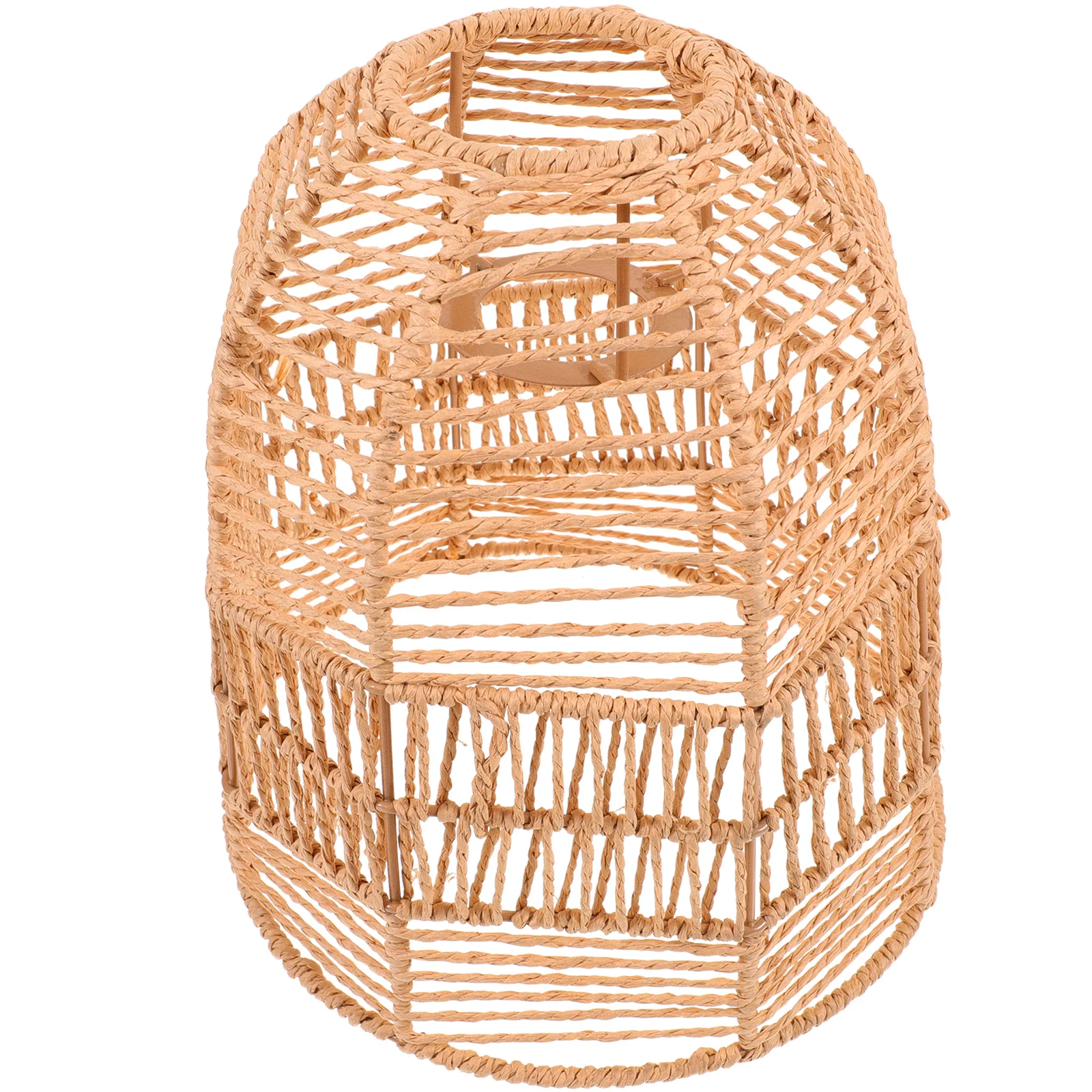 

Exquisite Woven Lampshade Imitation Rattan Decorative Light Cover Retro Style Home Lamp Cover Replacement For Ceiling Hanging