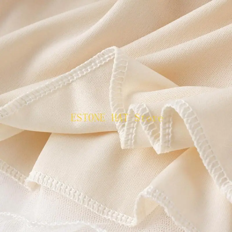 49MF กระโปรงเอวสูงแบบยางยืดสตรีมีชั้นไม่สมมาตร Hem จีบตาข่าย Tulle Midi กระโปรง