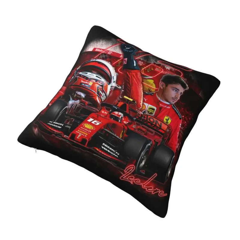 Custom Luxury LEC16 Racing Driver Rising Star Cushion Cover for Sofa Soft Motorsports Pillow Case