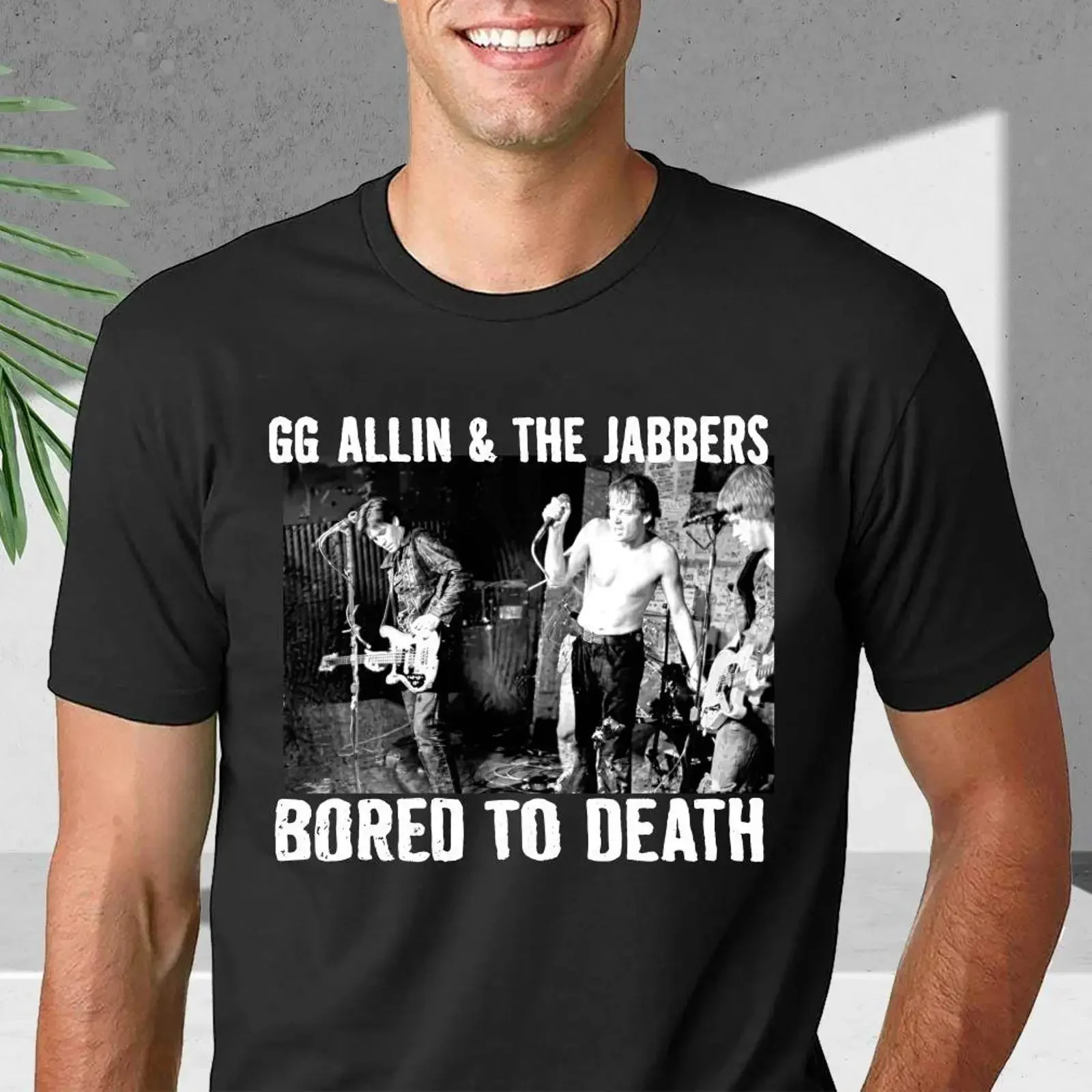 GG Allin The Jabbers Bored To Death T Shirt S 5XL Q3347 vintage Washed designer clothes Soft Casual Versatile fashion