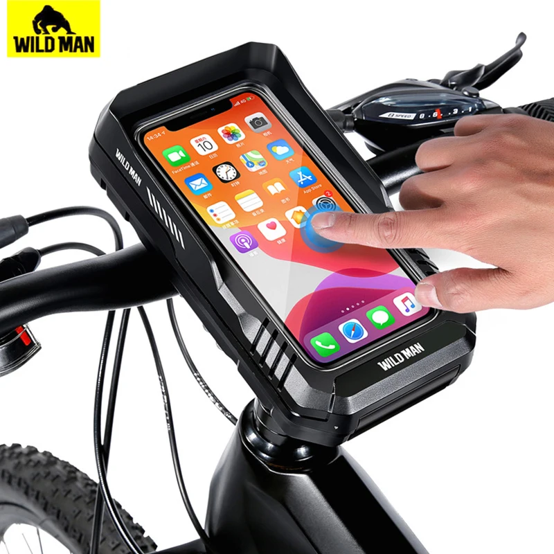 WILD MAN Bike Bag Waterproof Touch Screen Phone Case 6.8\