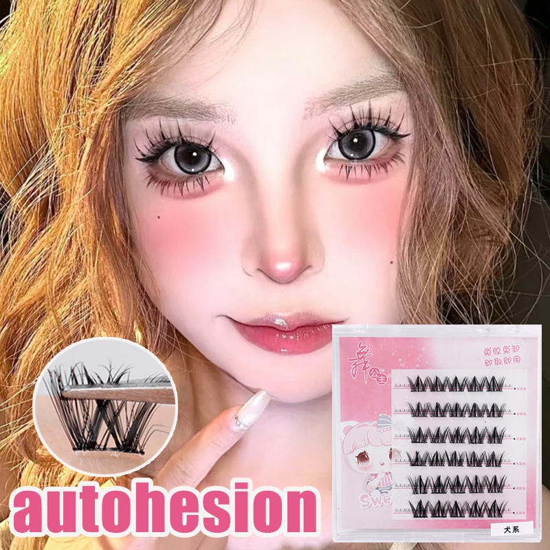 6 Rows No Glue Needed Self Adhesive Cluster False Lashes Reusable Natural Soft DIY Individual Eyelashes Makeup Eyelash Extension