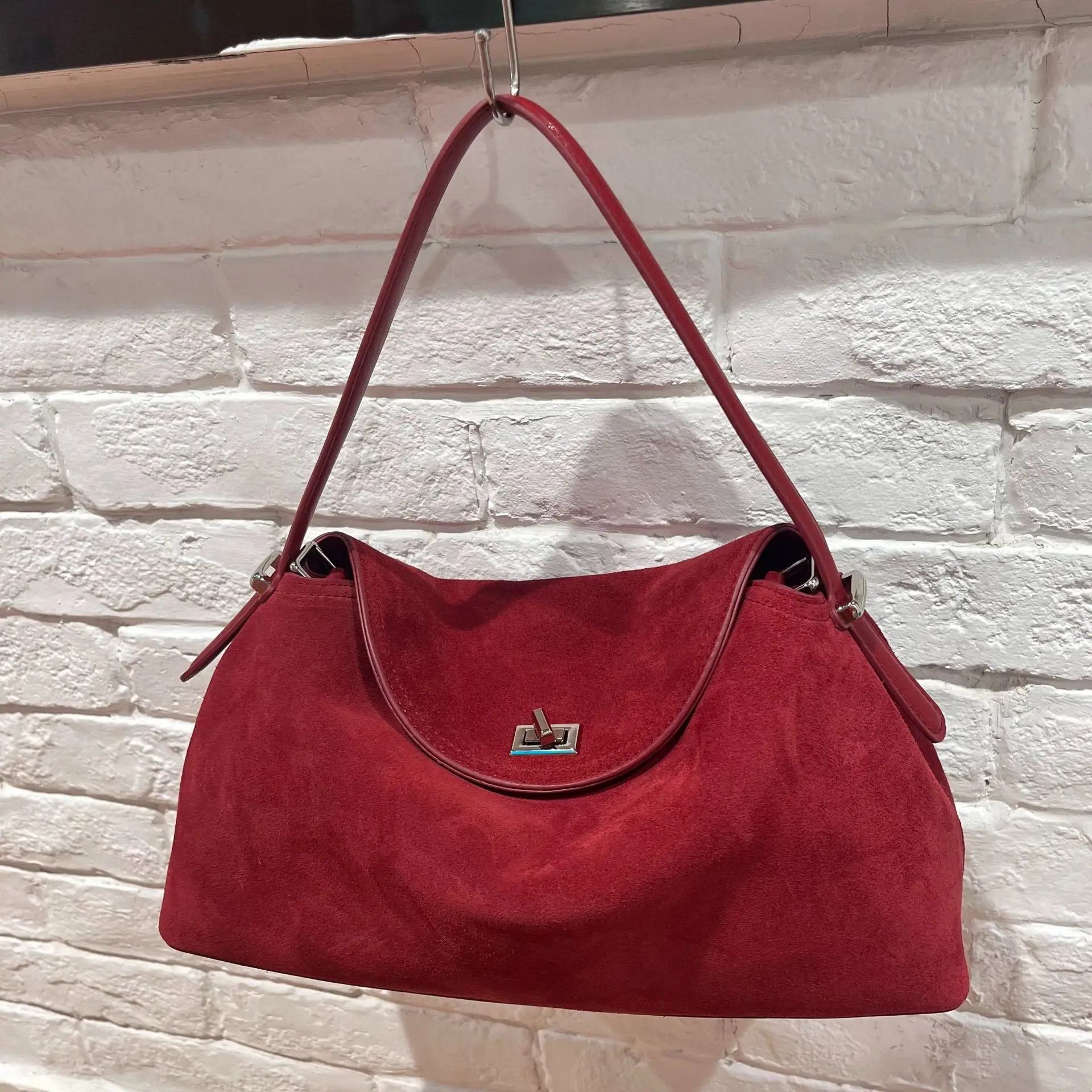 Casual Genuine Leather Tote Bag Multi-functional Handbag Women Suede and Cow Leather Ladies Shoulder or Cross-body Bag