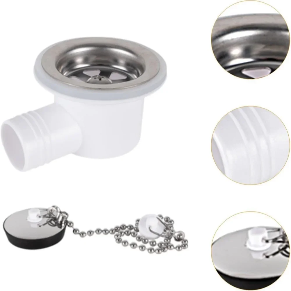 

1pc RV Stainless Steel Sink Waste Drain Plug Hole Angle Fitting Easy Installation Premium for Motorhome Boat Caravanas Acesorios