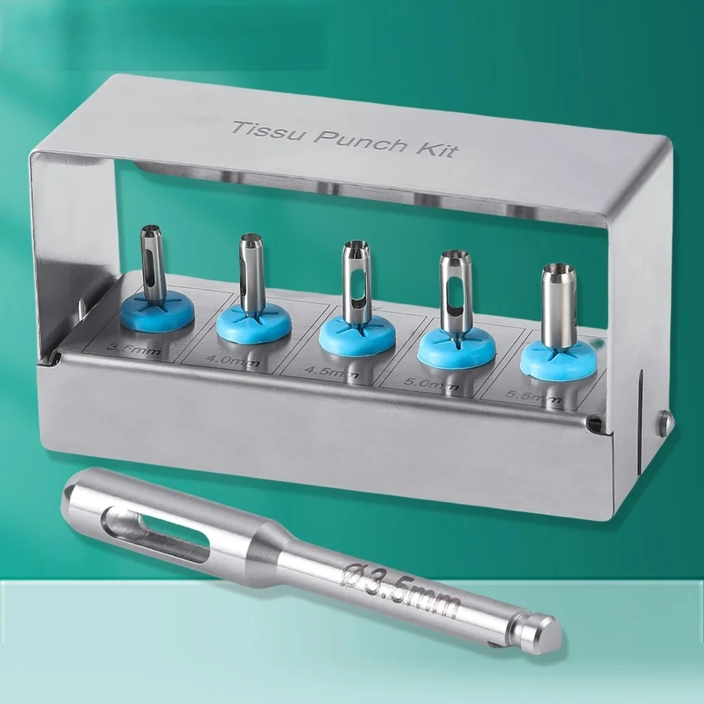 5Pcs/set Dental Gingival Circular Resection Drill Kit Dentistry Implant Gingival Ring Cutter Low Speed Handpiece Surgical Tools