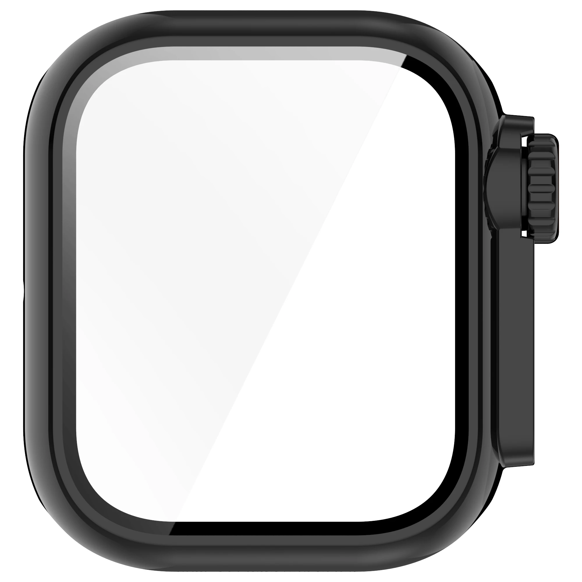 Para Honor Watch 5 PC Caja de reloj integrada de vidrio templado Protector de cobertura total - Negro