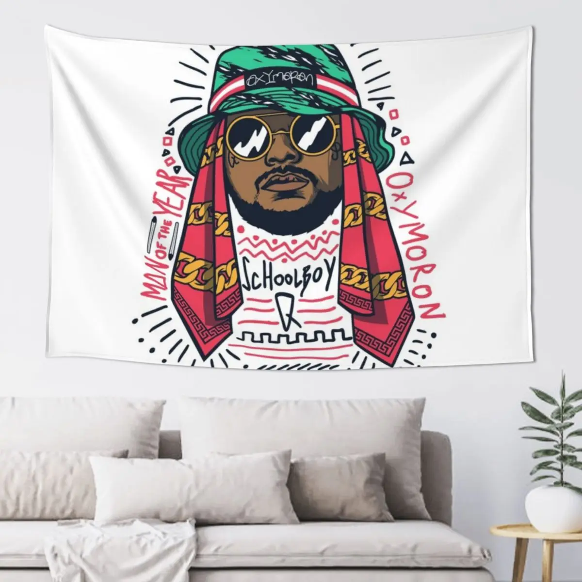 

Schoolboy Q Tapestry Room Decoration Korean Style Wall Decor Hanging Room Decoration Accessories Bedrooms Decor Tapestry