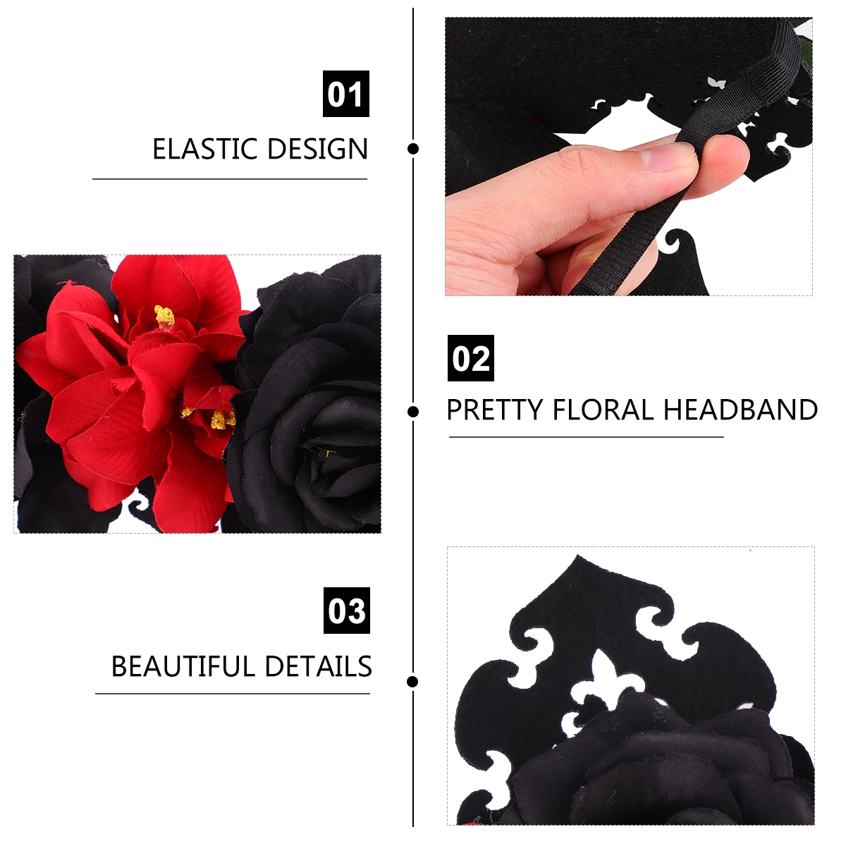 

Women Rose Flower Headband Floral Crown Garland Wedding Festival Photo Prop Vintage Wreath Headpiece Party Dance Engagement