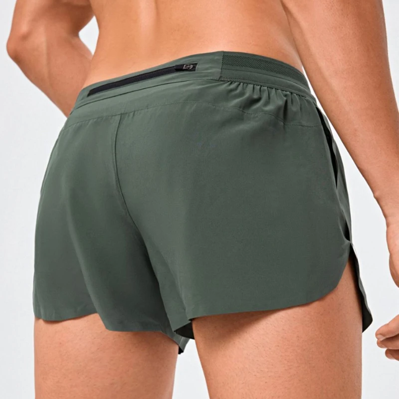 Men's Open Crotch Summer Running Shorts Breathable Quick Dry Workout Lightwear Sporty Mini Pants Male Crotchless Clubwear