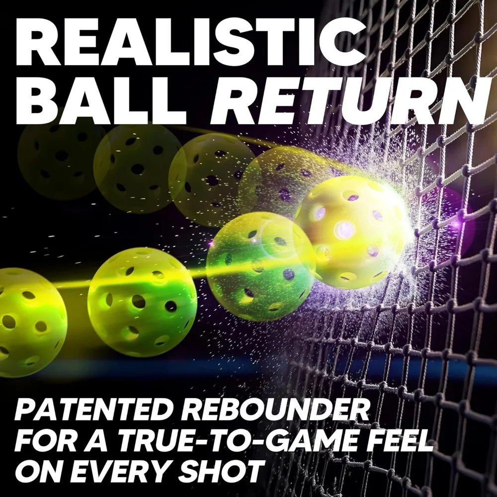 Best - Pickleball Rebound Net Training Equipment Aid, Adjustable Angle&Easy Setup,Perfect Your Forehands Backhands Dinks Volleys